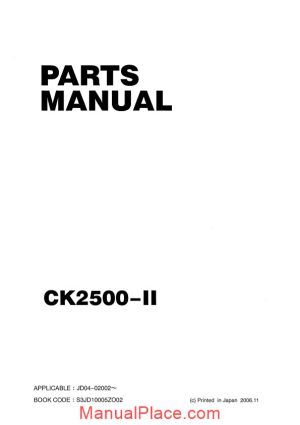 kobelco crawler crane ck2500 ii parts manual page 1