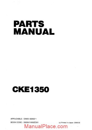 kobelco crawler crane cke1350 parts manual s3gn11003zo01 page 1