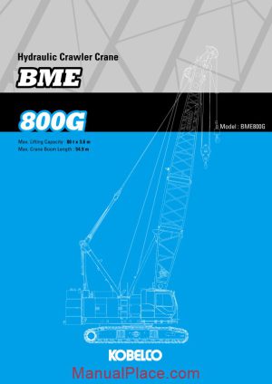 kobelco hydraulic crawler crane bme800g specifications page 1