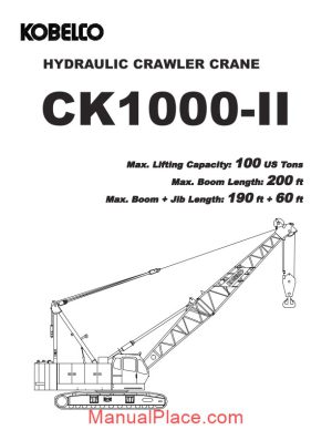 kobelco hydraulic crawler crane ck1000 ii page 1