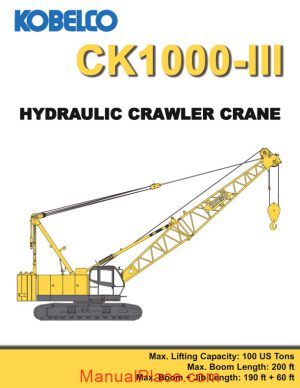 kobelco hydraulic crawler crane ck1000 iii spec book page 1