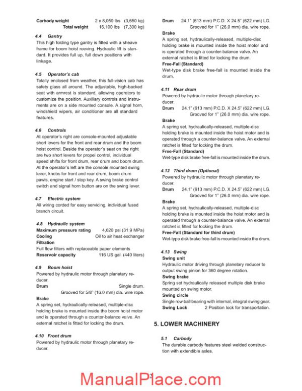 kobelco hydraulic crawler crane ck1000 iii spec book page 3