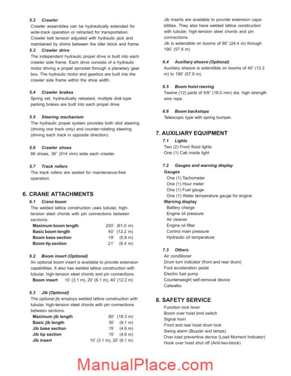 kobelco hydraulic crawler crane ck1000 iii spec book page 4