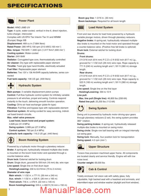 kobelco hydraulic crawler crane ck1100g spec book page 4