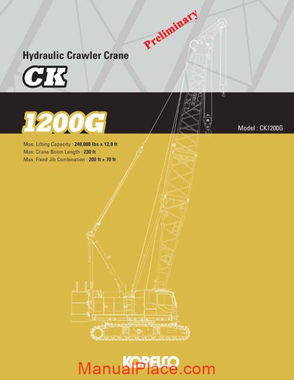 kobelco hydraulic crawler crane ck1200g spec book page 1