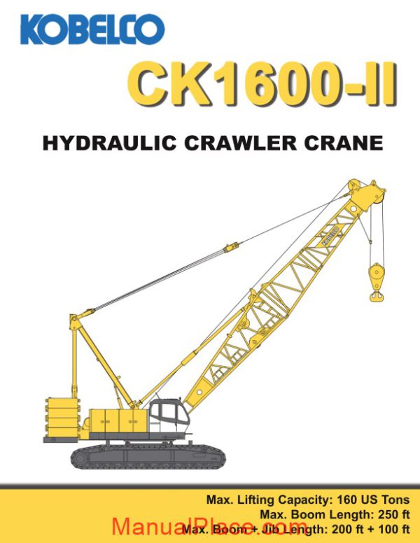 kobelco hydraulic crawler crane ck1600 ii spec book page 1