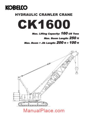 kobelco hydraulic crawler crane ck1600 page 1