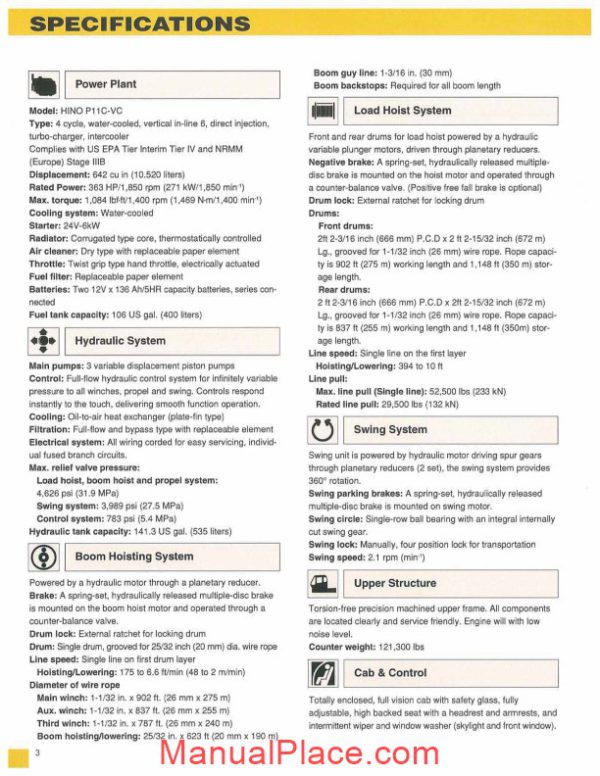 kobelco hydraulic crawler crane ck1600g spec book page 4