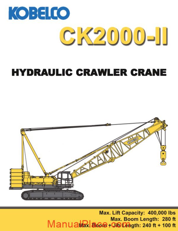 kobelco hydraulic crawler crane ck2000 ii spec book 12 07 page 1