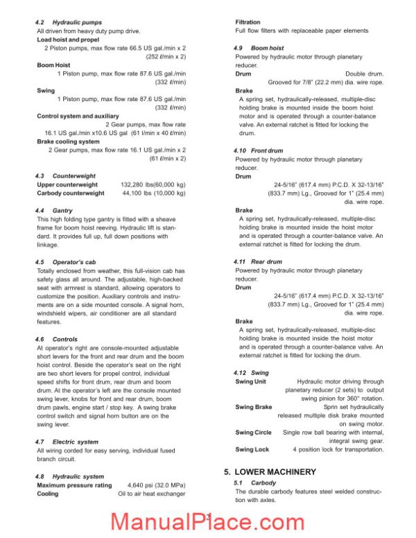 kobelco hydraulic crawler crane ck2000 ii spec book 12 07 page 4