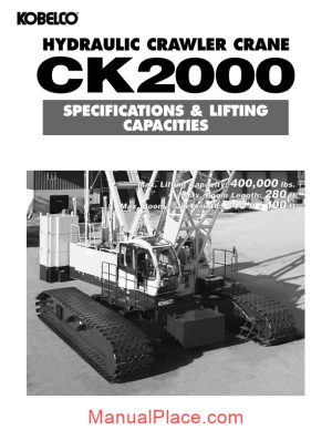 kobelco hydraulic crawler crane ck2000 specification page 1