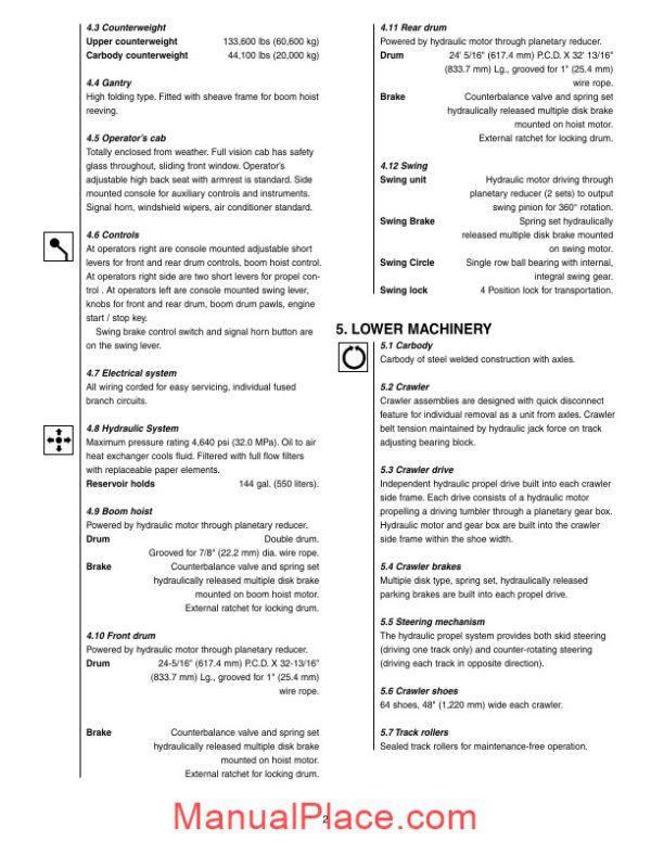 kobelco hydraulic crawler crane ck2000 specification page 4