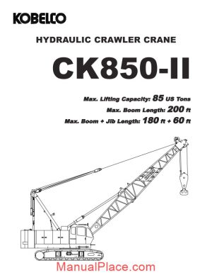 kobelco hydraulic crawler crane ck850 ii page 1
