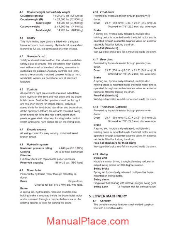 kobelco hydraulic crawler crane ck850 ii page 3