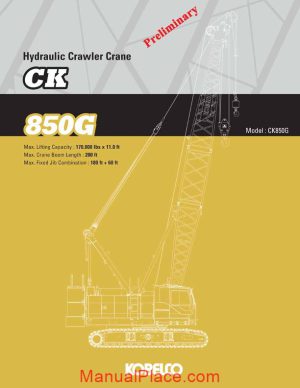 kobelco hydraulic crawler crane ck850g spec book page 1