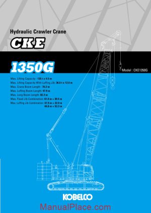 kobelco hydraulic crawler crane cke1350g specifications page 1