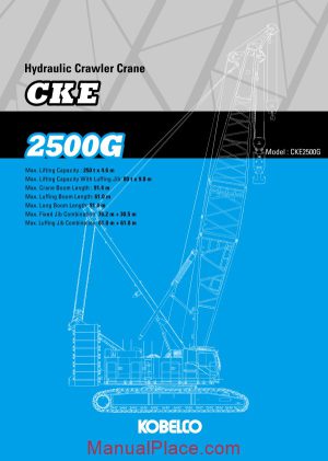 kobelco hydraulic crawler crane cke2500g specifications page 1