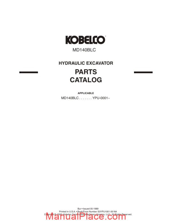 kobelco md140blc hydrualic excavator page 1