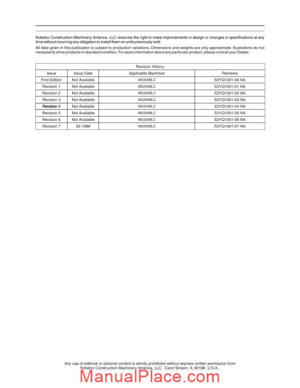 kobelco md200blc hydraulic excavator page 2