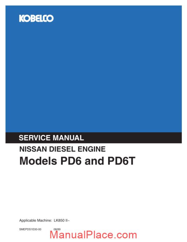 kobelco nissan diesel engine pd6 pd6t for lk850 ii page 1