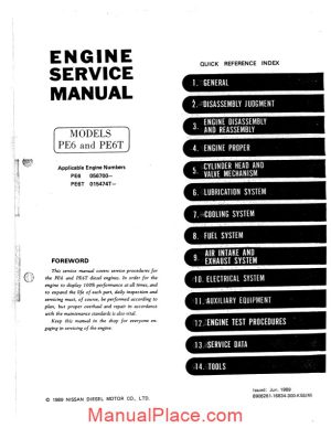 kobelco pe6 pe6t engine page 1