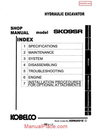 kobelco sk09sr hydraulic excavator book code no s5pa0001e page 1