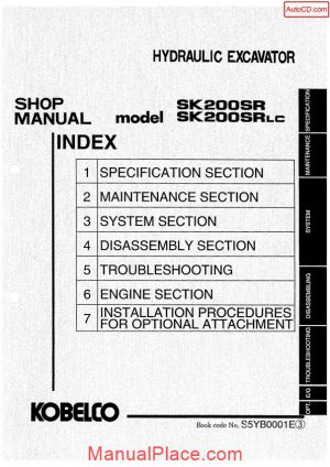 kobelco sk200sr sk200srlc hydraulic excavator book code no s5yb0001e page 1