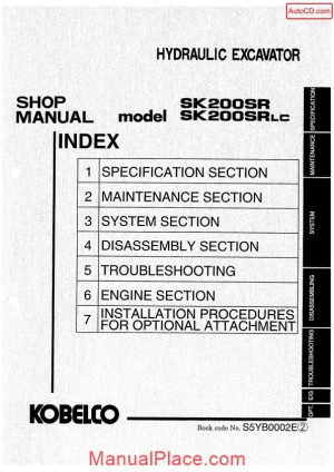 kobelco sk200sr sk200srlc hydraulic excavator book code no s5yb0002e page 1