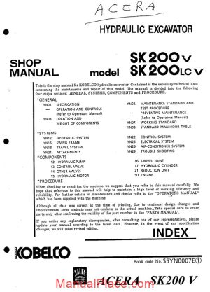 kobelco sk200v lcv hydrualic excavator shop manual page 1