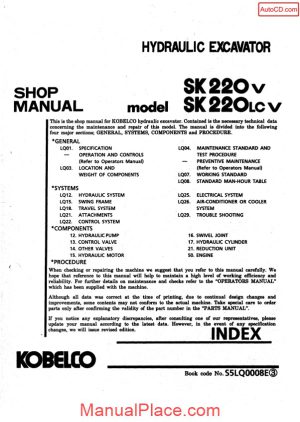 kobelco sk220 v sk220lc v shop manual s5lq0008e gb page 1