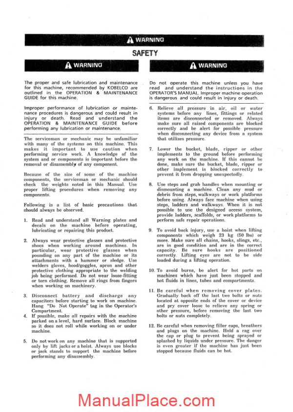 kobelco sk60 hydraulic excavator book code no s5le0005e page 2