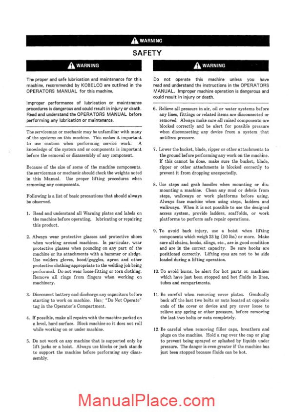 kobelco sk60v hydraulic excavator book code no s5le0006e page 2