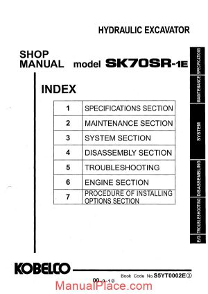 kobelco sk70sr 1e shop manual s5yt0002e page 1