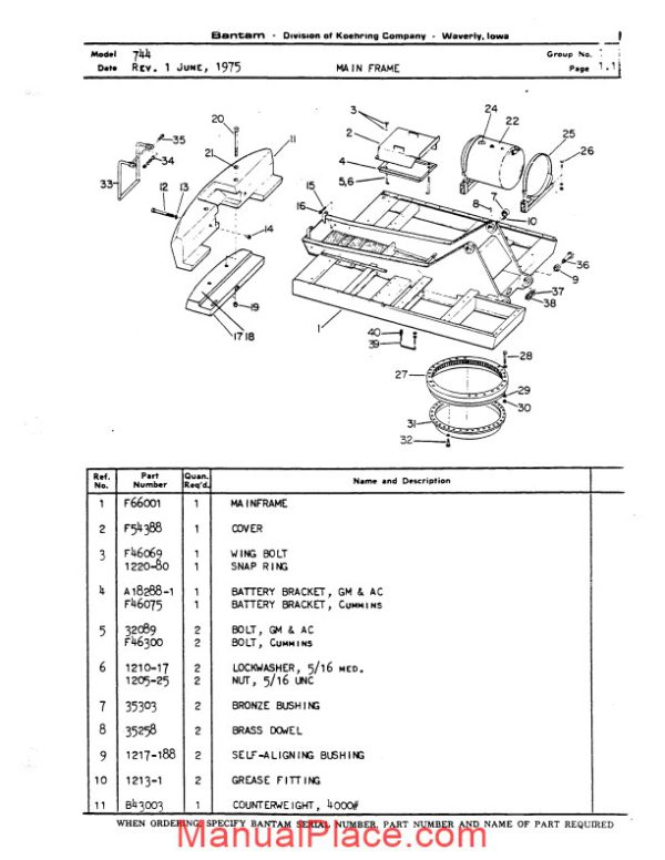 koehring and bantam telescoops telecranes t744 parts book 4205549 page 3