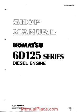 komatsu 6d125 series diesel engine shop manual page 1