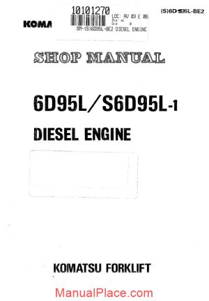 komatsu 6d95 s6d95l 1 series diesel engine shop manual page 1