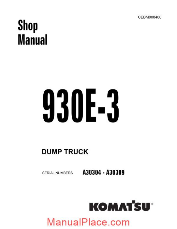 komatsu 930e 3 dump truck service manual page 1