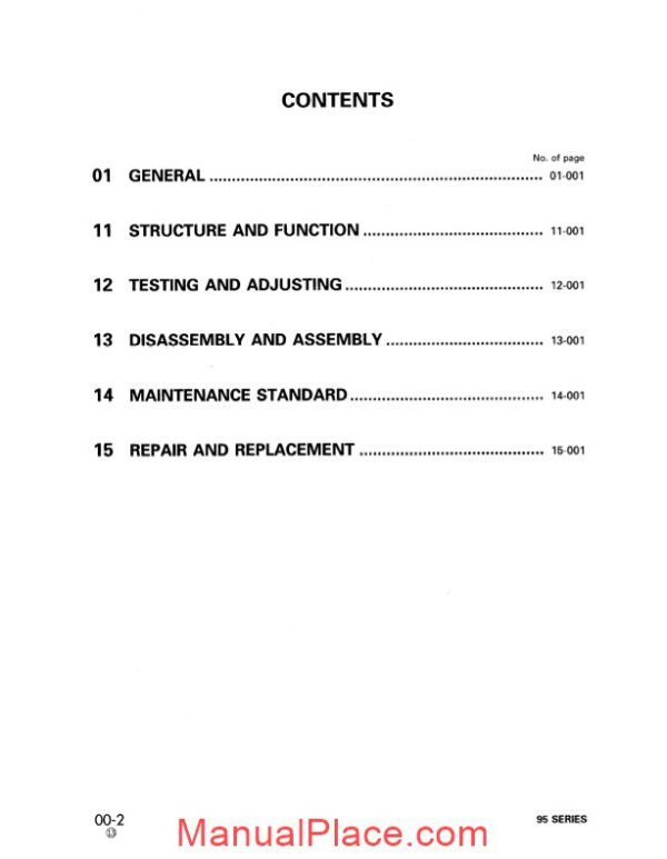 komatsu 95 series diesel engine shop manual page 2