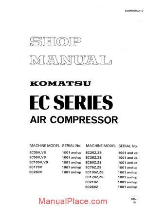 komatsu air compressor ec260v 1 workshop manuals page 1