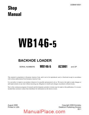 komatsu backhoe loader wb146 5 shop manual page 1