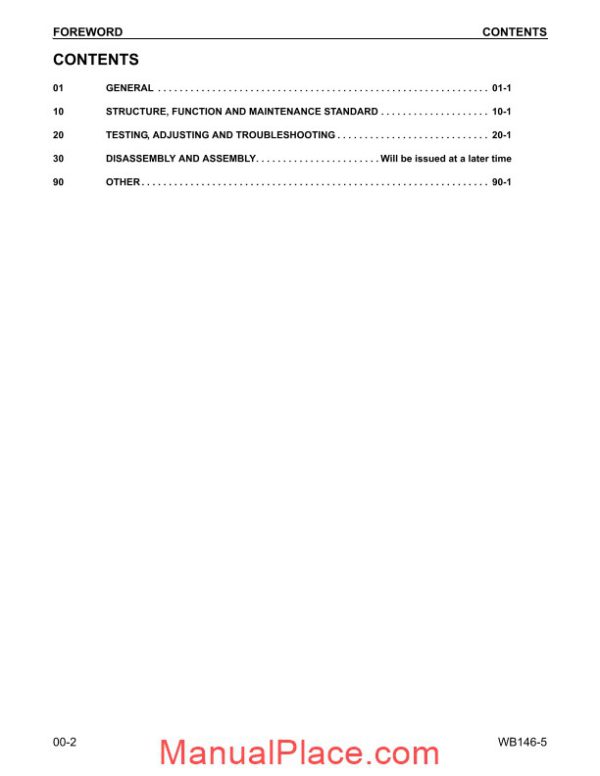 komatsu backhoe loader wb146 5 shop manual page 2