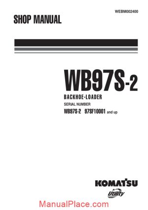 komatsu backhoe loader wb97s 2 shop manual webm002400 page 1