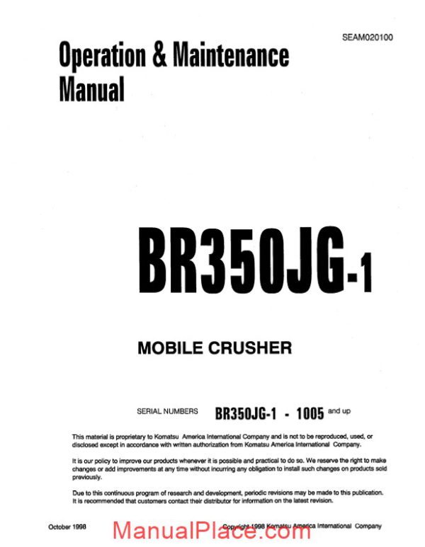 komatsu br350jg 1 operation maintenance manual page 1