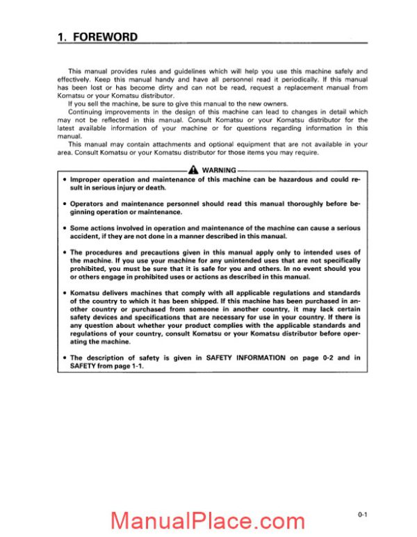 komatsu bulldozer d65 e p ex px 12 operation maintenance manual page 2