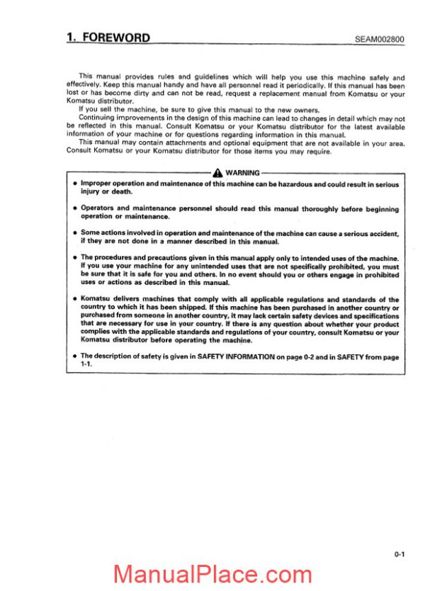 komatsu crane lw250 3 operation and maintenance manual seam002800 page 2