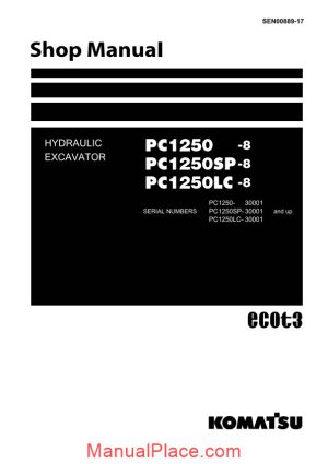 komatsu crawler excavator pc1250 8 shop manual page 1