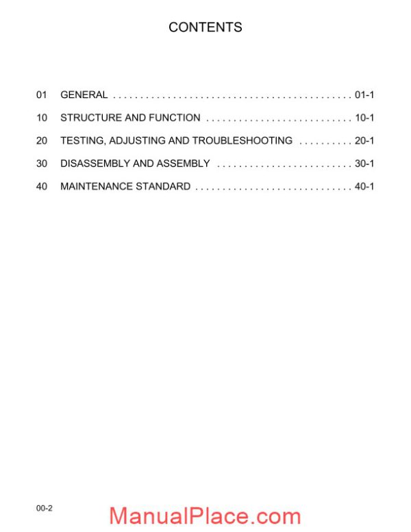 komatsu crawler excavator pc200z 6le shop manual page 2