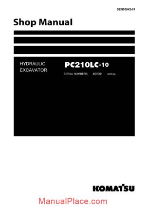 komatsu crawler excavator pc210lc 10 shop manual page 1