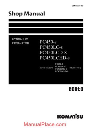 komatsu crawler excavator pc450 8 lcd 50000 shop manual page 1