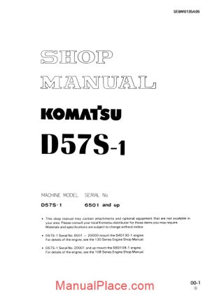 komatsu crawler loader d57s 1 shop manual page 1